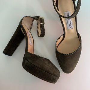 BNWT: Jimmy Choo Suede Platform Mary Janes